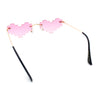 Retro Dazed Cute Nifty Pixel Heart Rimless Sunglasses