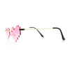 Retro Dazed Cute Nifty Pixel Heart Rimless Sunglasses