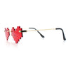 Retro Dazed Cute Nifty Pixel Heart Rimless Sunglasses