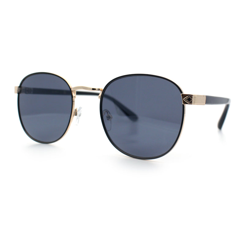 Classic Round Windsor Dandy Metal Rim Fashion Sunglasses