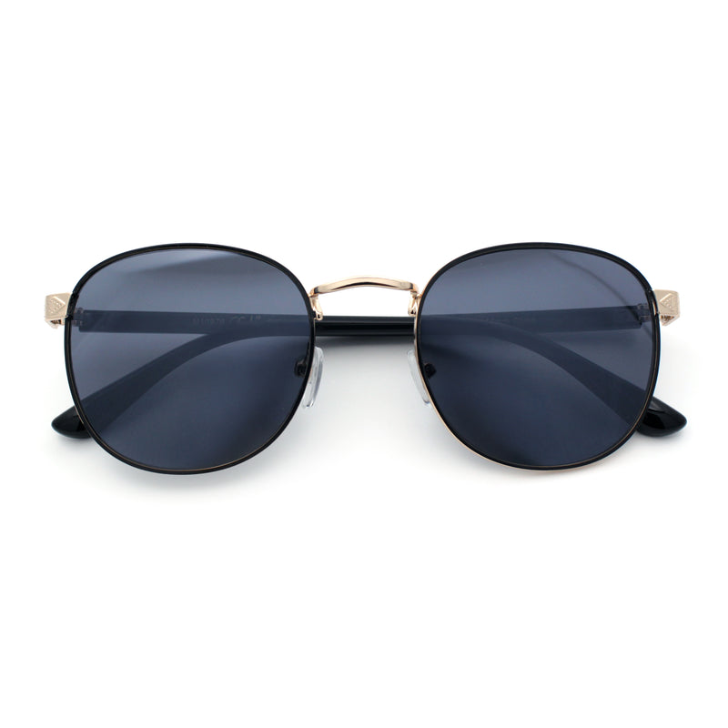 Classic Round Windsor Dandy Metal Rim Fashion Sunglasses