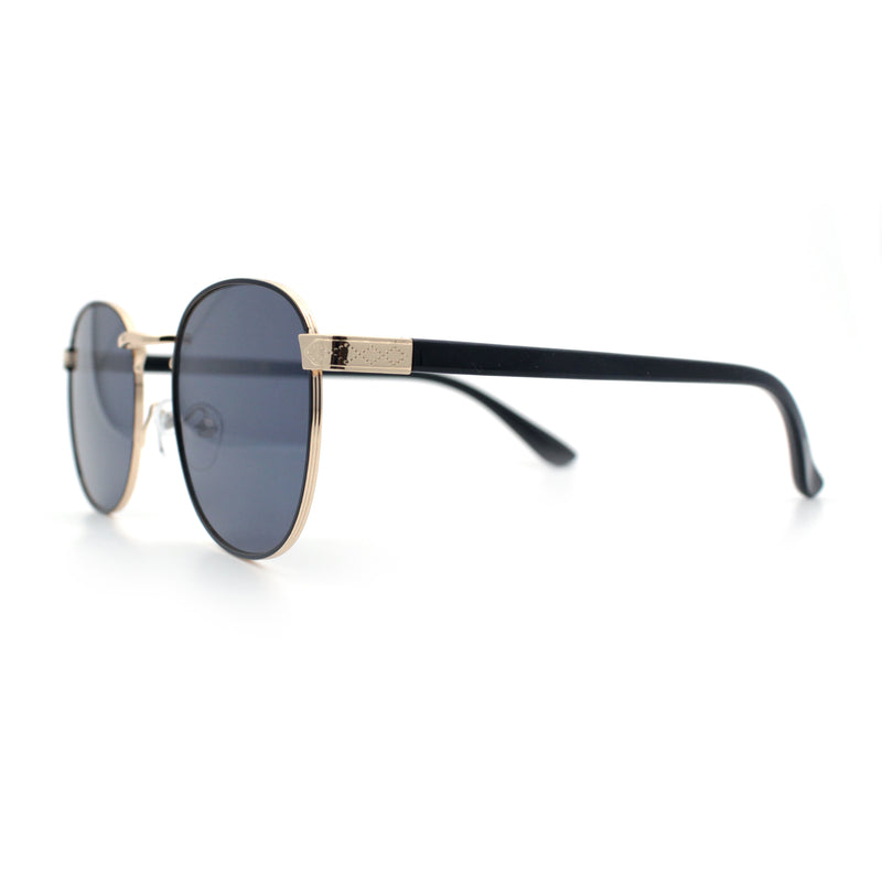 Classic Round Windsor Dandy Metal Rim Fashion Sunglasses