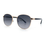 Classic Round Windsor Dandy Metal Rim Fashion Sunglasses