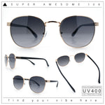 Classic Round Windsor Dandy Metal Rim Fashion Sunglasses