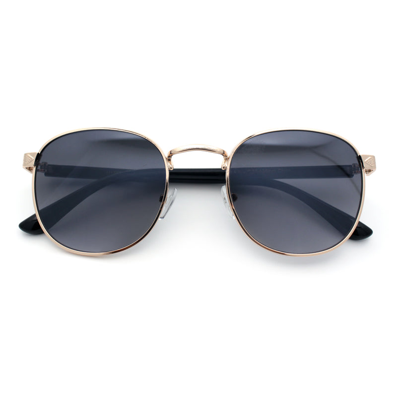 Classic Round Windsor Dandy Metal Rim Fashion Sunglasses
