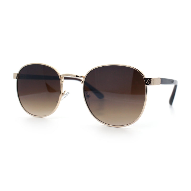 Classic Round Windsor Dandy Metal Rim Fashion Sunglasses