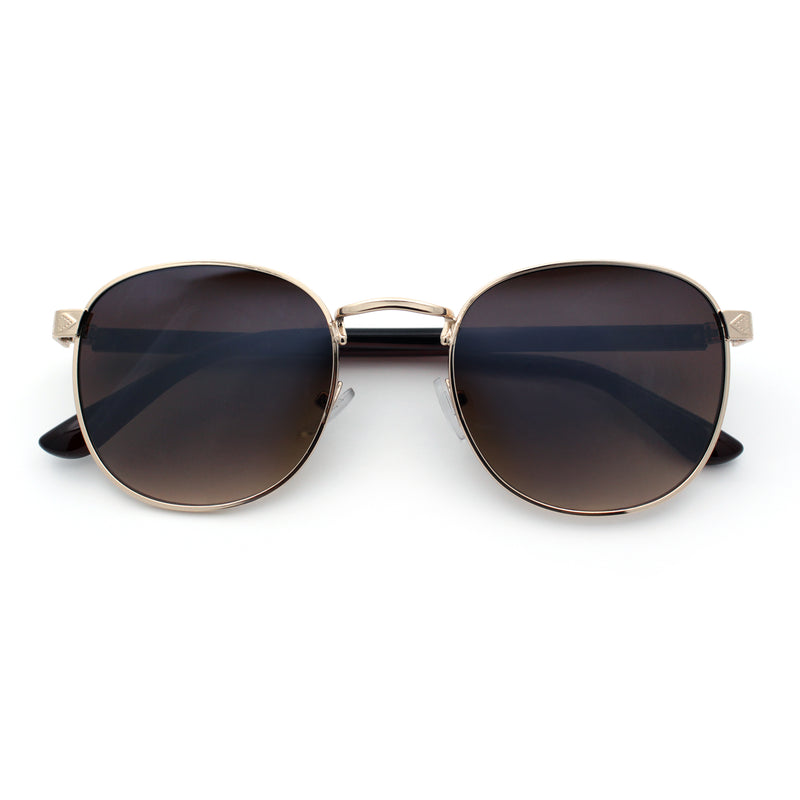 Classic Round Windsor Dandy Metal Rim Fashion Sunglasses