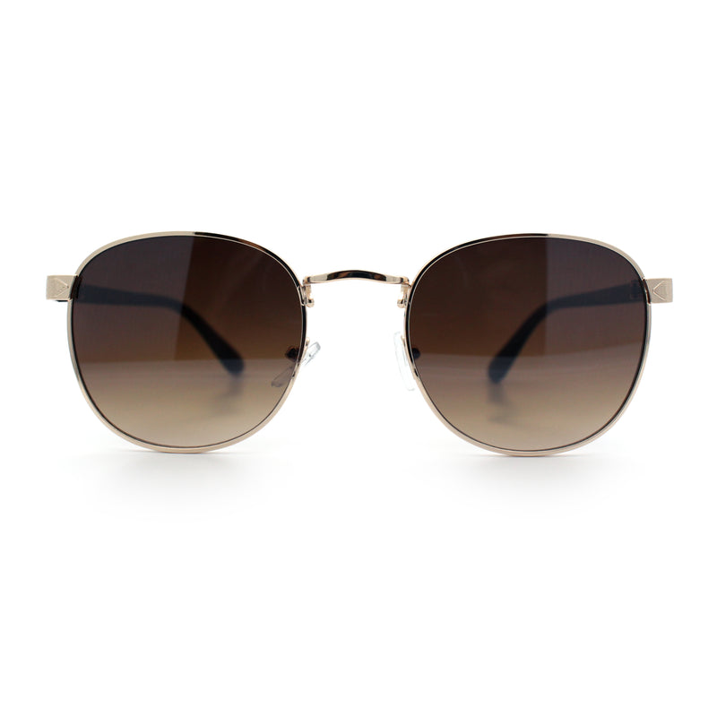 Classic Round Windsor Dandy Metal Rim Fashion Sunglasses