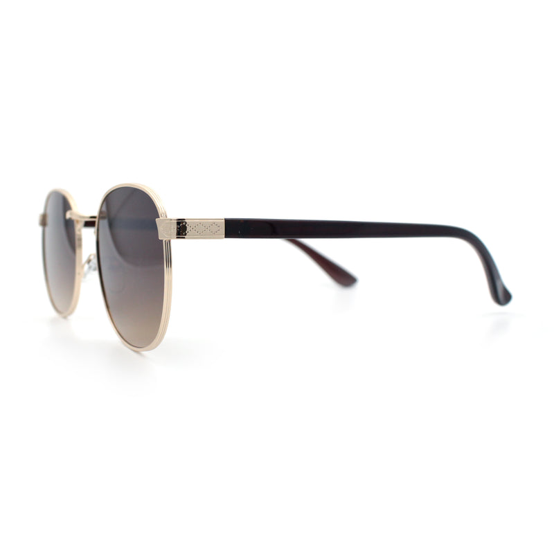 Classic Round Windsor Dandy Metal Rim Fashion Sunglasses