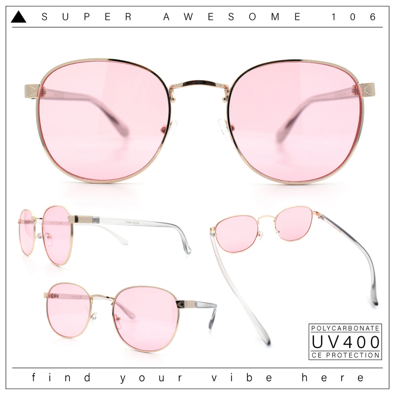 Classic Round Windsor Dandy Metal Rim Fashion Sunglasses