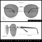 Classic Round Windsor Dandy Metal Rim Fashion Sunglasses