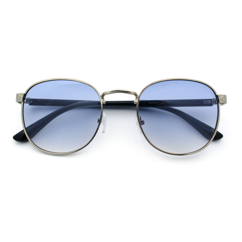 Classic Round Windsor Dandy Metal Rim Fashion Sunglasses