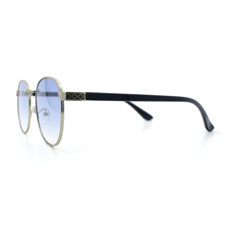 Classic Round Windsor Dandy Metal Rim Fashion Sunglasses