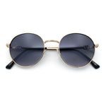 Classy Windsor Retro Metal Rim Round Luxe Metal Rim Sunglasses
