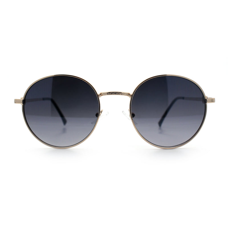 Classy Windsor Retro Metal Rim Round Luxe Metal Rim Sunglasses