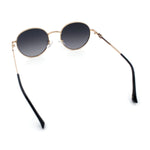 Classy Windsor Retro Metal Rim Round Luxe Metal Rim Sunglasses