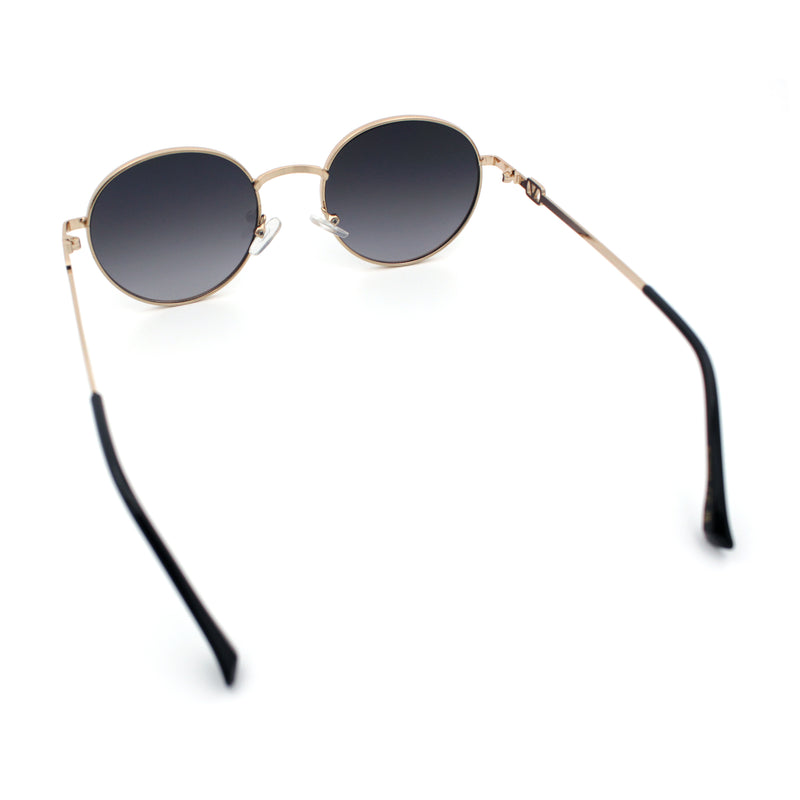 Classy Windsor Retro Metal Rim Round Luxe Metal Rim Sunglasses