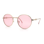 Classy Windsor Retro Metal Rim Round Luxe Metal Rim Sunglasses