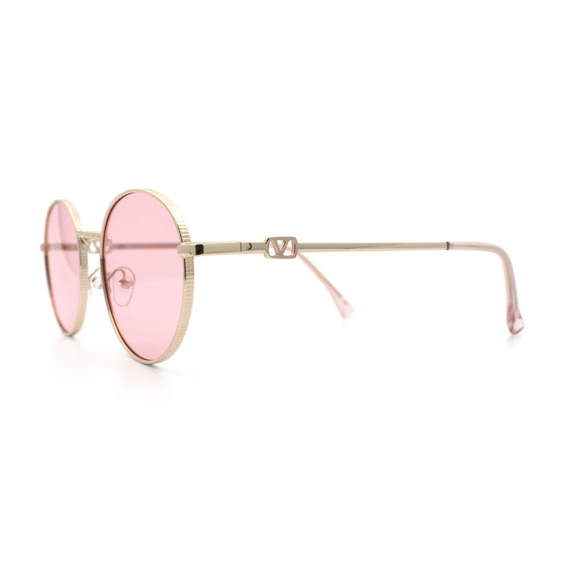 Classy Windsor Retro Metal Rim Round Luxe Metal Rim Sunglasses