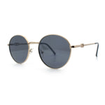 Classy Windsor Retro Metal Rim Round Luxe Metal Rim Sunglasses