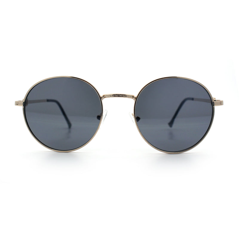 Classy Windsor Retro Metal Rim Round Luxe Metal Rim Sunglasses