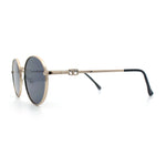 Classy Windsor Retro Metal Rim Round Luxe Metal Rim Sunglasses