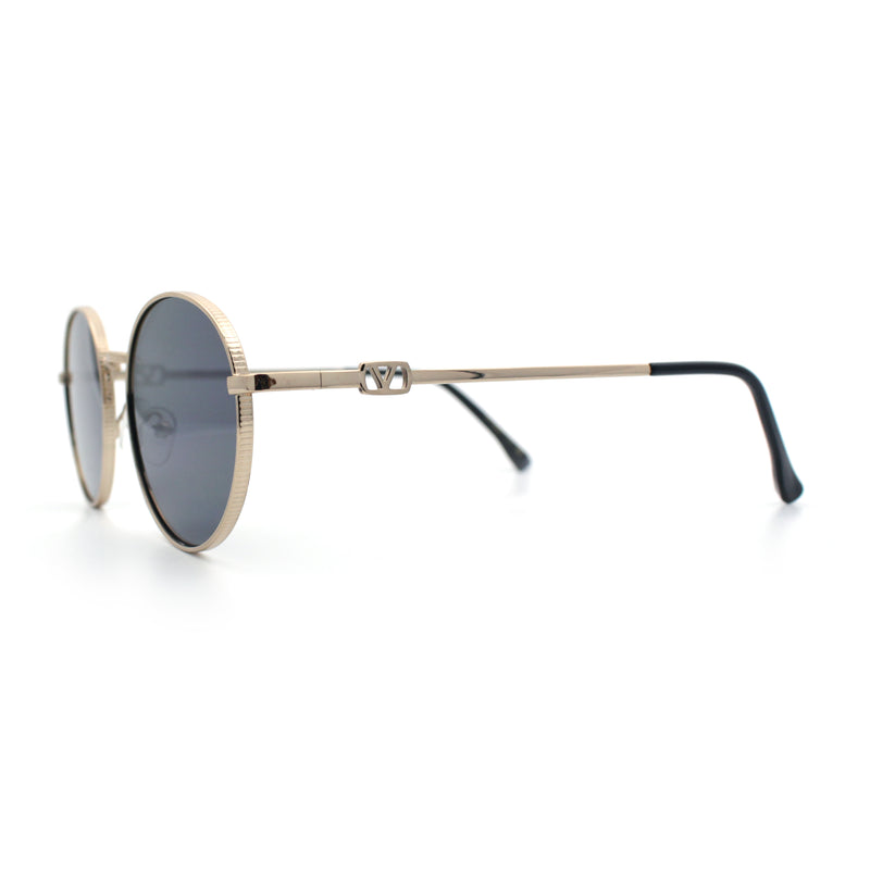Classy Windsor Retro Metal Rim Round Luxe Metal Rim Sunglasses