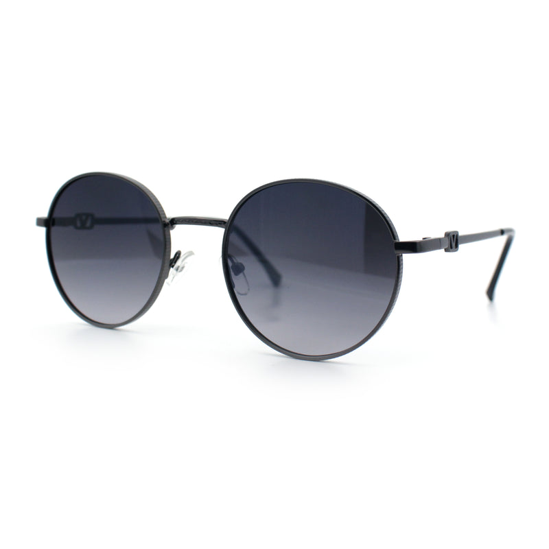 Classy Windsor Retro Metal Rim Round Luxe Metal Rim Sunglasses