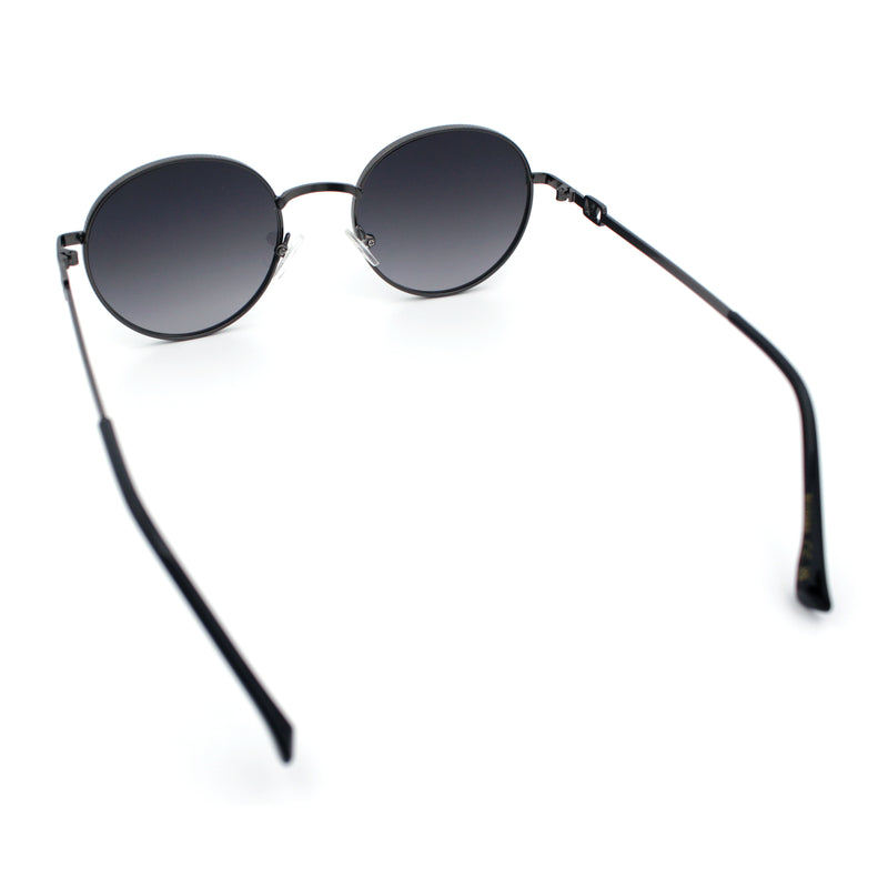 Classy Windsor Retro Metal Rim Round Luxe Metal Rim Sunglasses