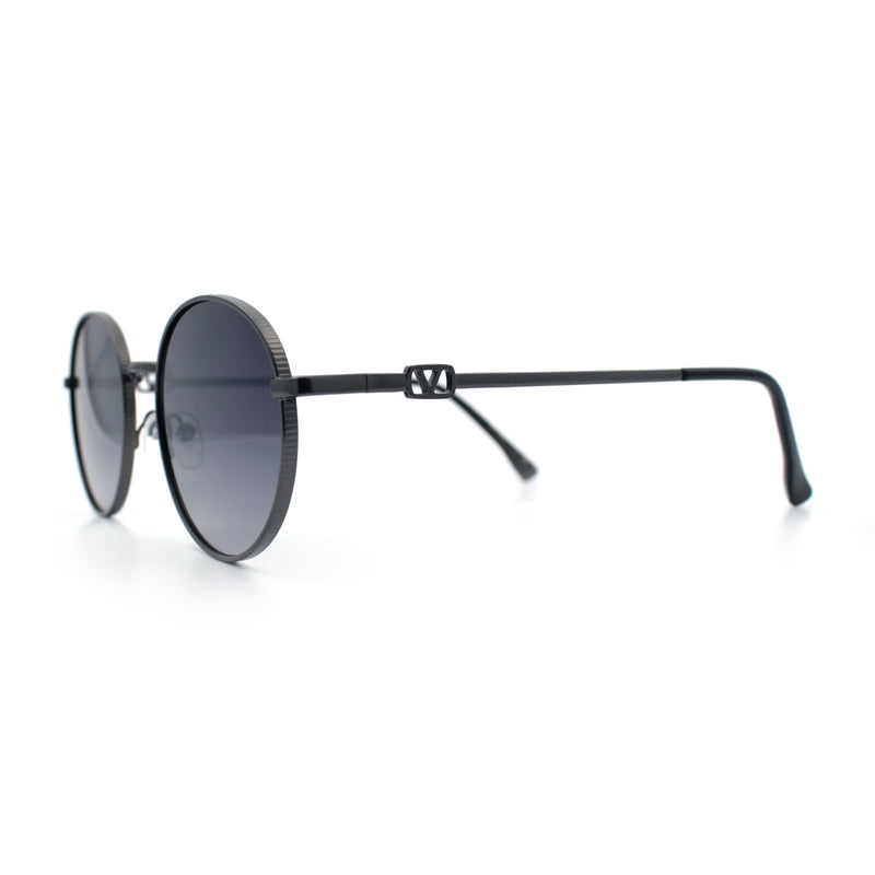 Classy Windsor Retro Metal Rim Round Luxe Metal Rim Sunglasses