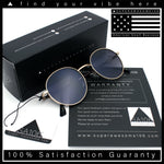 Classy Windsor Retro Metal Rim Round Luxe Metal Rim Sunglasses