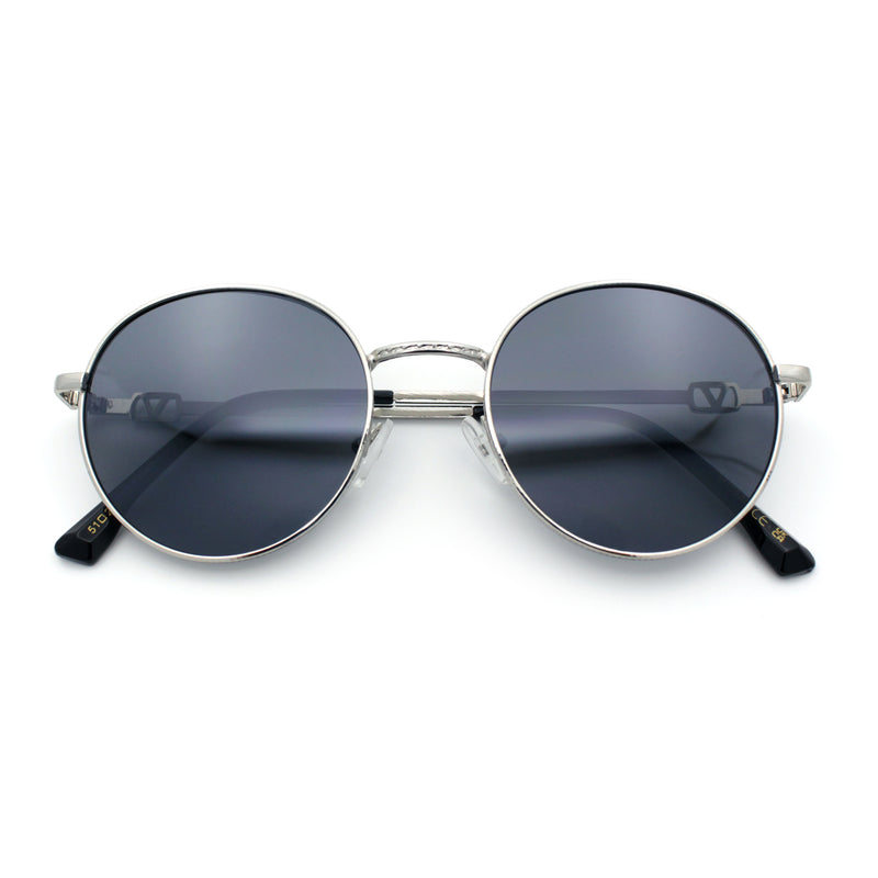 Classy Windsor Retro Metal Rim Round Luxe Metal Rim Sunglasses
