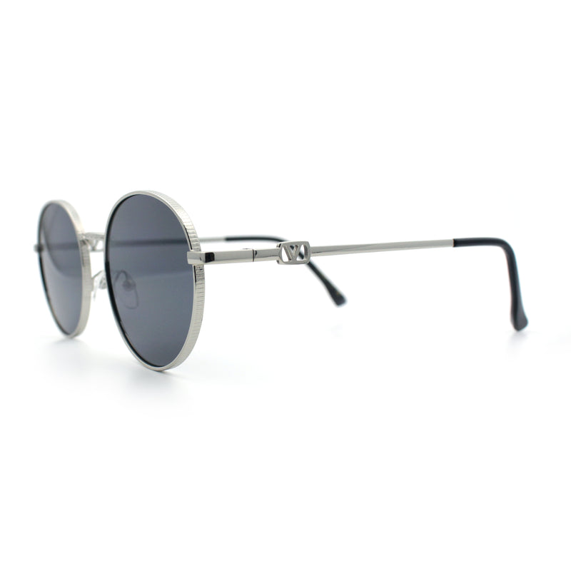 Classy Windsor Retro Metal Rim Round Luxe Metal Rim Sunglasses