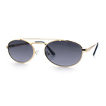 Retro Top Double Bridge Hustler Oval Metal Rim Sunglasses