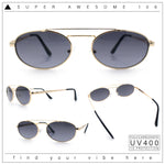 Retro Top Double Bridge Hustler Oval Metal Rim Sunglasses