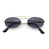 Retro Top Double Bridge Hustler Oval Metal Rim Sunglasses
