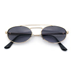 Retro Top Double Bridge Hustler Oval Metal Rim Sunglasses