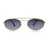 Retro Top Double Bridge Hustler Oval Metal Rim Sunglasses