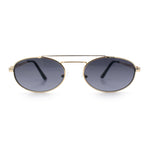 Retro Top Double Bridge Hustler Oval Metal Rim Sunglasses