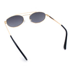 Retro Top Double Bridge Hustler Oval Metal Rim Sunglasses