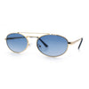 Retro Top Double Bridge Hustler Oval Metal Rim Sunglasses