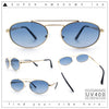 Retro Top Double Bridge Hustler Oval Metal Rim Sunglasses