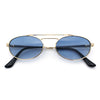 Retro Top Double Bridge Hustler Oval Metal Rim Sunglasses