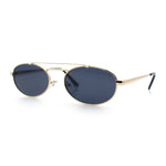 Retro Top Double Bridge Hustler Oval Metal Rim Sunglasses