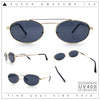 Retro Top Double Bridge Hustler Oval Metal Rim Sunglasses