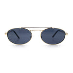 Retro Top Double Bridge Hustler Oval Metal Rim Sunglasses