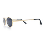 Retro Top Double Bridge Hustler Oval Metal Rim Sunglasses