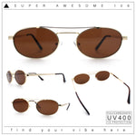 Retro Top Double Bridge Hustler Oval Metal Rim Sunglasses