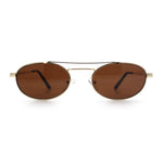 Retro Top Double Bridge Hustler Oval Metal Rim Sunglasses