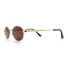 Retro Top Double Bridge Hustler Oval Metal Rim Sunglasses
